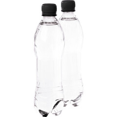Isolated Transparent PNG of Multiple Plastic Water Bottles Filled With Fresh Drinking Water on White Background