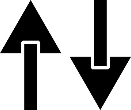 Up Down Arrow Icon - Minimalist Symbol of Upload, Download, Increase, and Decrease for UI and Data Flow