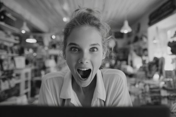 Upset woman with her mouth open