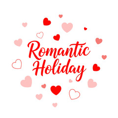 Romantic holiday celebration with beautiful floating red and pink heart symbols on a white background