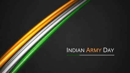 Indian army day celebration with tricolor stripes