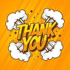 Thank you text comic pop art 