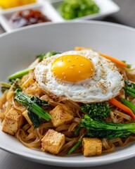 pad see ew with tofu and egg