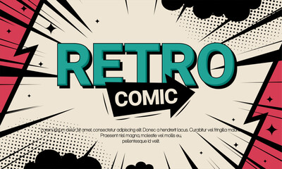 Dynamic Retro Comic Book Style background in vintage theme