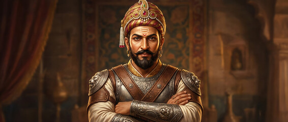 Chatrapati Shivaji Maharaj Standing With Crossed Arms