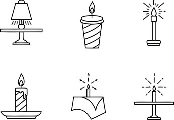 Fototapeta premium 30 Candle and lamp illustrations on transparent background 40
