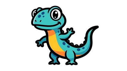 Obraz premium Cartoon Lizard Character Illustration Design.