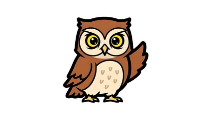 Obraz premium Cartoon Owl Character Illustration.