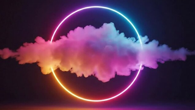 Vibrant abstract clouds and colorful smoke in dreamy shades of pink, purple, and blue create captivating and ethereal atmosphere.4k background animation