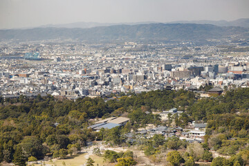 若草山から見た生駒山方面の風景