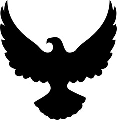 Eagle Silhouette Flying in Sky &ndash; Powerful Freedom Bird Symbol
