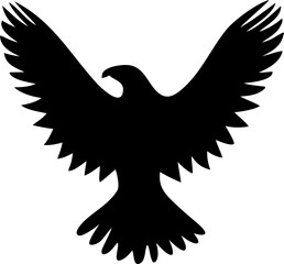 Eagle Silhouette Flying in Sky &ndash; Powerful Freedom Bird Symbol