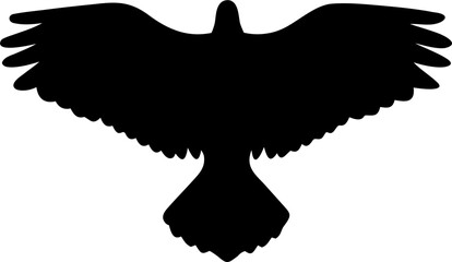 Eagle Silhouette Flying in Sky &ndash; Powerful Freedom Bird Symbol