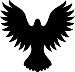 Eagle Silhouette Flying in Sky &ndash; Powerful Freedom Bird Symbol