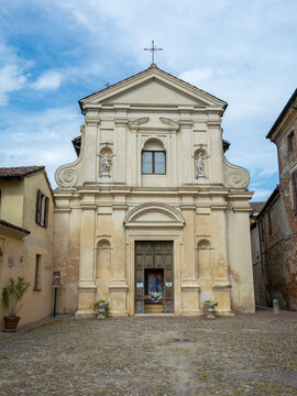 Facade of the Baroque Church of San Rocco in Sabbioneta, Mantova, Italy
