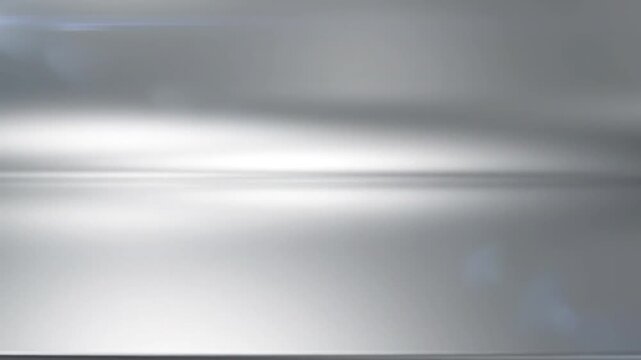 Abstract smooth silver background with lens flare and horizontal lines suitable for product presentation