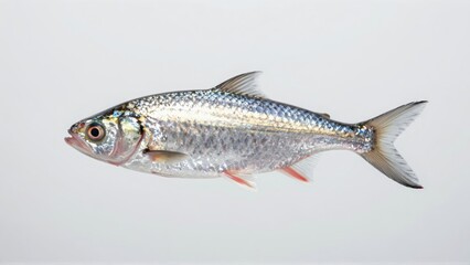 Fototapeta premium Silver fish with reflective scales and red fins