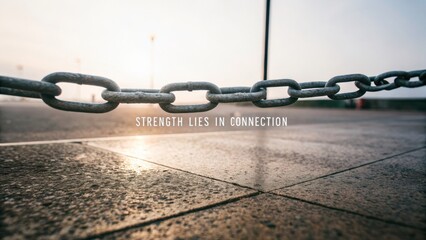 Heavy Metal Chain Links Symbolizing Strength and Connection