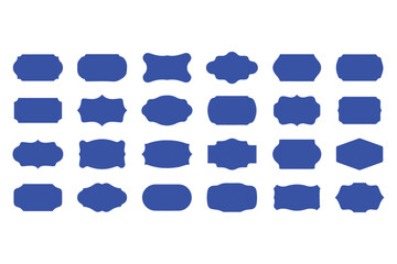 Set of blue abstract shapes and vector icons on a modern abstract blue background for web and business design