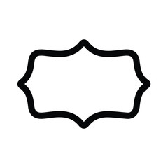 Vintage blank label vector illustration with a retro floral border and decorative frame element on a white background for wedding card design or paper tag ornament