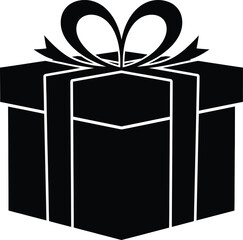 Elegant black gift box with bow