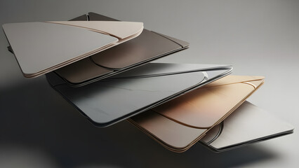 Abstract 3D Geometric Waves with Vibrant Blue and Silver Gradients