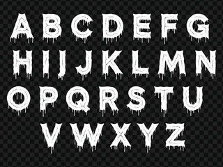 Gothic dripping alphabet letters