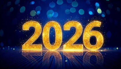 2026 New year numbers with shiny stars