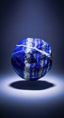 Vibrant blue lapis lazuli stone with white and gold flecks creating unique patterns.