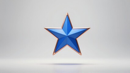 Blue star with copper outline on gray background