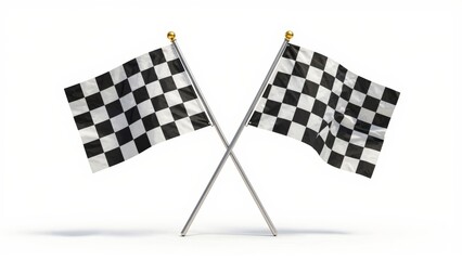 Crossed checkered racing flags