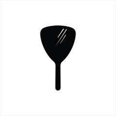 Black silhouette of a hand mirror minimal icon design