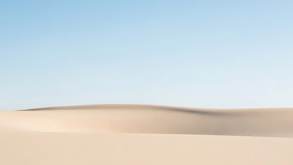 Clean Minimalist Dry Sand Dune Horizon with Clear Sky, Natural Background
