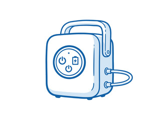 Breast Pump Machine Icon.Portable Electric Milk Pump Vector.Motherhood Device Illustration.Childcare Technology Line Art.Lactation Aid Equipment Doodl