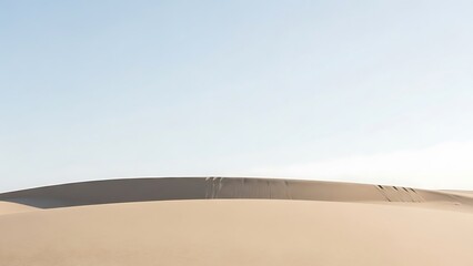 Clean Minimalist Dry Sand Dune Horizon with Clear Sky, Natural Background
