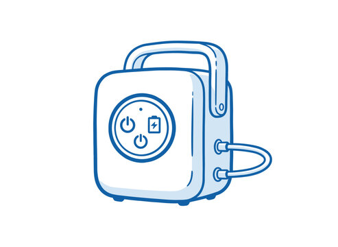 Breast Pump Machine Icon.Portable Electric Milk Pump Vector.Motherhood Device Illustration.Childcare Technology Line Art.Lactation Aid Equipment Doodl
