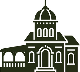 old style vector illustration of retro building hand drawn transparent illustration retro villas 