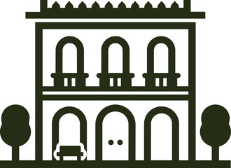 old style vector illustration of retro building hand drawn transparent illustration retro villas 