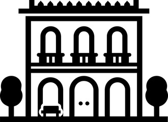 old style vector illustration of retro building hand drawn transparent illustration retro villas 