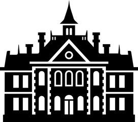 old style vector illustration of retro building hand drawn transparent illustration retro villas 