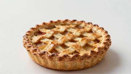 Freshly baked apple pie with lattice crust