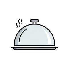 Obraz premium Steaming food served under a cloche, a symbol of fine dining and culinary presentation, ideal for restaurant menus and food blogs