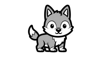 Cartoon Dog Illustration Simple Design.