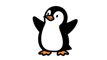 Adorable Cartoon Penguin Character Illustration.
