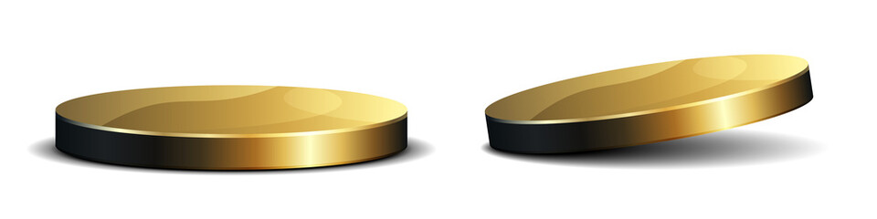 PNG Gold Luxury Podium 3D Pedestal Stage Platform for Product Display Showcase Golden Stand on Transparent Background