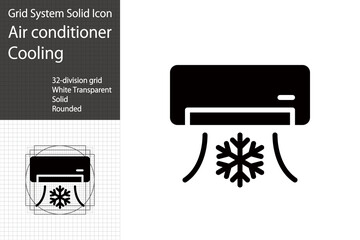 Air conditioner and cooling icons, air conditioner cleaning