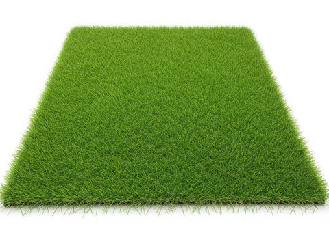 Vibrant green artificial grass mat