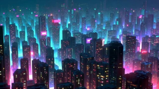 Cinematic Sci-Fi Cityscape Parallax Loop