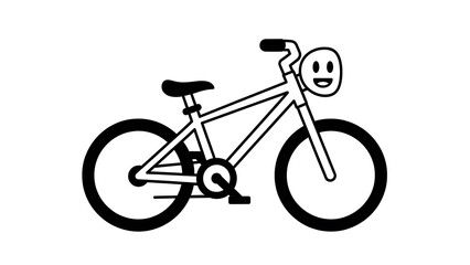Fototapeta premium Simple Black and White Bicycle Illustration.