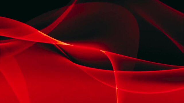 Abstract Red Swirls on Black Background wave light